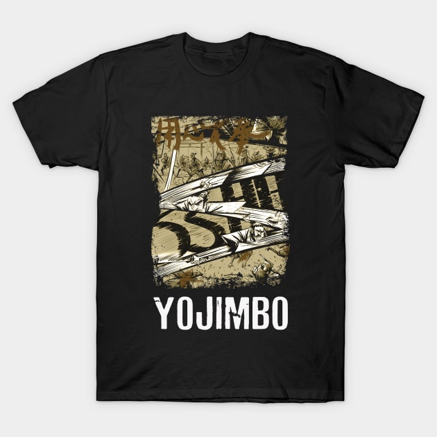 Yojimbos Cinematic Mastery Retro Nostalgia Tee Celebrating Kurosawa and Mifune's Collaborative Brilliance T-Shirt by Mandala Flowers